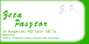 zeta pasztor business card